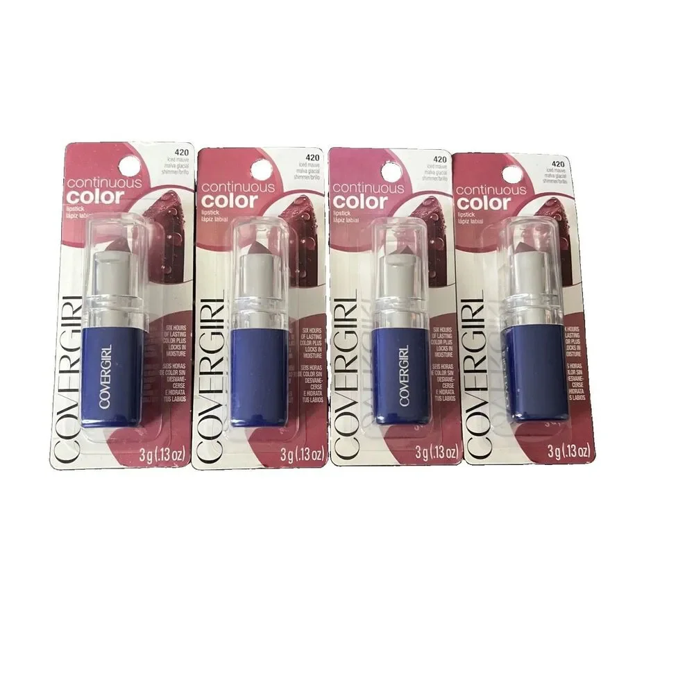 New 4 CoverGirl Continuous Color Lipstick 420 Iced Mauve
